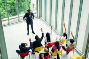 Group of people in Business corporate Event training seminar