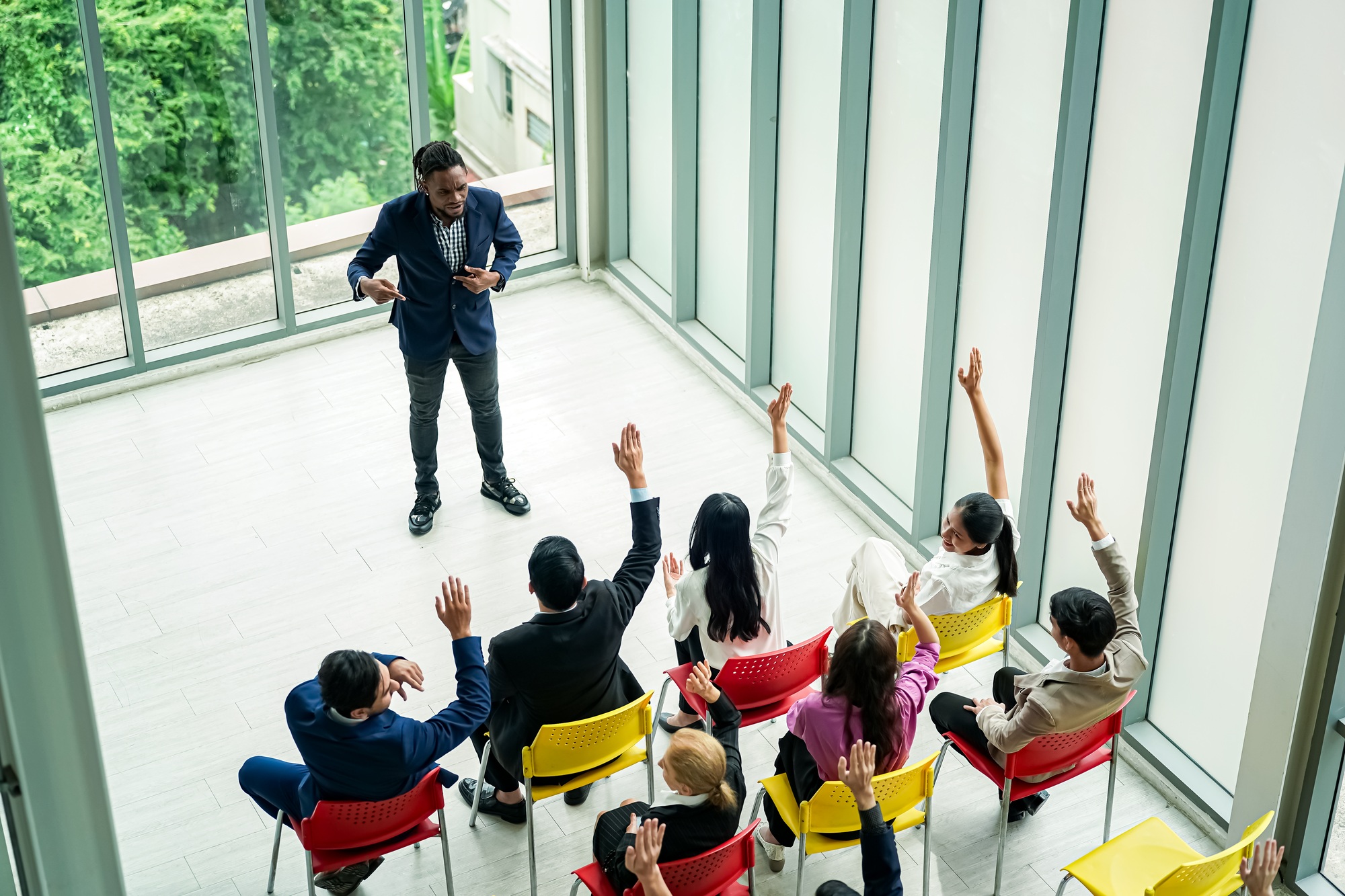 Group of people in Business corporate Event training seminar