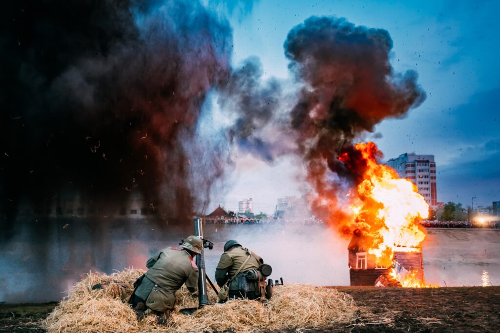 Unidentified Re-enactors Dressed As World War Ii German Soldiers