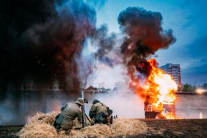 Unidentified Re-enactors Dressed As World War Ii German Soldiers